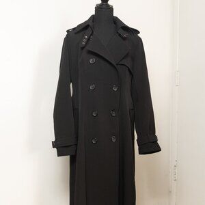 Women's Double Breasted Duster Trench Coat Slim Full Length Maxi Long Overcoat